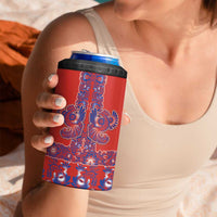 Red Russian National Costume 4 in 1 Can Cooler Tumbler Rooster Motifs Traditional Folk Pattern - Wonder Print Shop