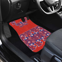 Red Russian National Costume Car Mats Rooster Motifs Traditional Folk Pattern - Wonder Print Shop