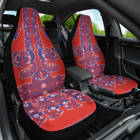 Red Russian National Costume Car Seat Cover Rooster Motifs Traditional Folk Pattern - Wonder Print Shop