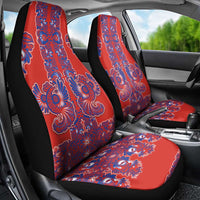 Red Russian National Costume Car Seat Cover Rooster Motifs Traditional Folk Pattern - Wonder Print Shop