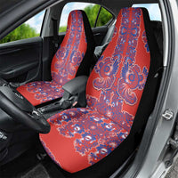 Red Russian National Costume Car Seat Cover Rooster Motifs Traditional Folk Pattern - Wonder Print Shop