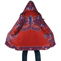 Red Russian National Costume Cloak Rooster Motifs Traditional Folk Pattern - Wonder Print Shop