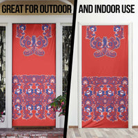Red Russian National Costume Door Cover Rooster Motifs Traditional Folk Pattern - Wonder Print Shop