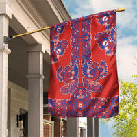 Red Russian National Costume Garden Flag Rooster Motifs Traditional Folk Pattern - Wonder Print Shop
