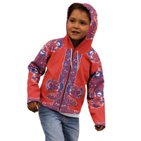 Red Russian National Costume Kid Hoodie Rooster Motifs Traditional Folk Pattern - Wonder Print Shop