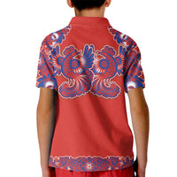 Red Russian National Costume Kid Polo Shirt Rooster Motifs Traditional Folk Pattern - Wonder Print Shop