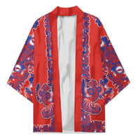 Red Russian National Costume Kimono Rooster Motifs Traditional Folk Pattern - Wonder Print Shop
