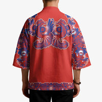 Red Russian National Costume Kimono Rooster Motifs Traditional Folk Pattern - Wonder Print Shop
