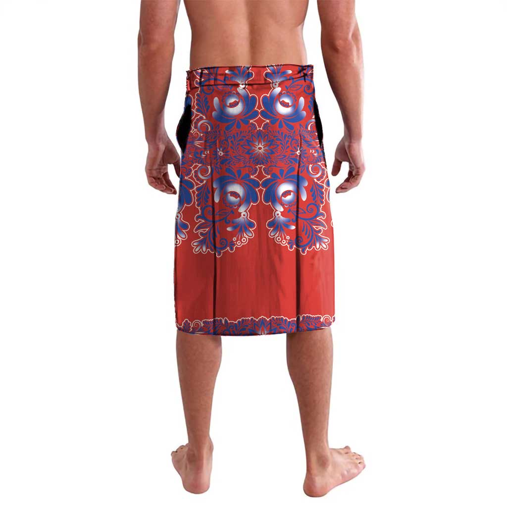 Red Russian National Costume Lavalava Rooster Motifs Traditional Folk Pattern - Wonder Print Shop
