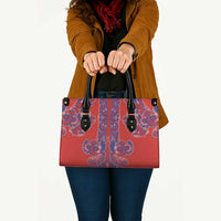 Red Russian National Costume Leather Bag Rooster Motifs Traditional Folk Pattern - Wonder Print Shop