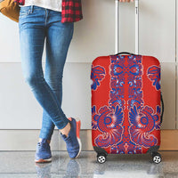 Red Russian National Costume Luggage Cover Rooster Motifs Traditional Folk Pattern - Wonder Print Shop