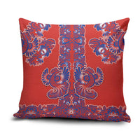 Red Russian National Costume Pillow Cover Rooster Motifs Traditional Folk Pattern - Wonder Print Shop