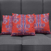 Red Russian National Costume Pillow Cover Rooster Motifs Traditional Folk Pattern - Wonder Print Shop