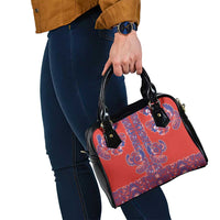 Red Russian National Costume Shoulder Handbag Rooster Motifs Traditional Folk Pattern - Wonder Print Shop
