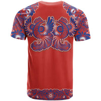 Red Russian National Costume T Shirt Rooster Motifs Traditional Folk Pattern - Wonder Print Shop