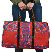 Red Russian National Costume Travel Bag Rooster Motifs Traditional Folk Pattern - Wonder Print Shop