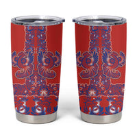 Red Russian National Costume Tumbler Cup Rooster Motifs Traditional Folk Pattern - Wonder Print Shop