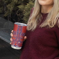 Red Russian National Costume Tumbler Cup Rooster Motifs Traditional Folk Pattern - Wonder Print Shop