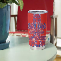 Red Russian National Costume Tumbler Cup Rooster Motifs Traditional Folk Pattern - Wonder Print Shop