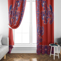 Red Russian National Costume Window Curtain Rooster Motifs Traditional Folk Pattern - Wonder Print Shop