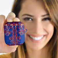 Blue Russian National Costume AirPods Case Rooster Motifs Traditional Folk Pattern - Wonder Print Shop