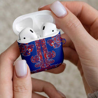 Blue Russian National Costume AirPods Case Rooster Motifs Traditional Folk Pattern - Wonder Print Shop