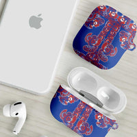 Blue Russian National Costume AirPods Case Rooster Motifs Traditional Folk Pattern - Wonder Print Shop