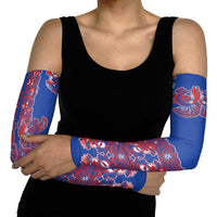 Blue Russian National Costume Arm Sleeves Rooster Motifs Traditional Folk Pattern - Wonder Print Shop