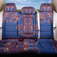 Blue Russian National Costume Back Car Seat Cover Rooster Motifs Traditional Folk Pattern - Wonder Print Shop
