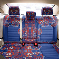Blue Russian National Costume Back Car Seat Cover Rooster Motifs Traditional Folk Pattern - Wonder Print Shop