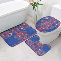 Blue Russian National Costume Bathroom Set Rooster Motifs Traditional Folk Pattern - Wonder Print Shop