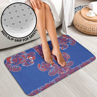 Blue Russian National Costume Bathroom Set Rooster Motifs Traditional Folk Pattern - Wonder Print Shop