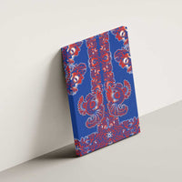 Blue Russian National Costume Canvas Wall Art Rooster Motifs Traditional Folk Pattern - Wonder Print Shop