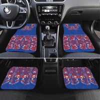 Blue Russian National Costume Car Mats Rooster Motifs Traditional Folk Pattern - Wonder Print Shop