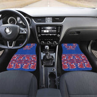 Blue Russian National Costume Car Mats Rooster Motifs Traditional Folk Pattern - Wonder Print Shop