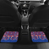 Blue Russian National Costume Car Mats Rooster Motifs Traditional Folk Pattern - Wonder Print Shop
