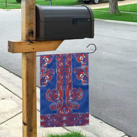 Blue Russian National Costume Garden Flag Rooster Motifs Traditional Folk Pattern - Wonder Print Shop