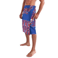 Blue Russian National Costume Lavalava Rooster Motifs Traditional Folk Pattern - Wonder Print Shop
