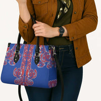 Blue Russian National Costume Leather Bag Rooster Motifs Traditional Folk Pattern - Wonder Print Shop