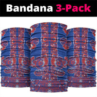 Blue Russian National Costume Neck Gaiter Rooster Motifs Traditional Folk Pattern - Wonder Print Shop