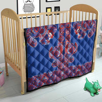 Blue Russian National Costume Quilt Rooster Motifs Traditional Folk Pattern - Wonder Print Shop