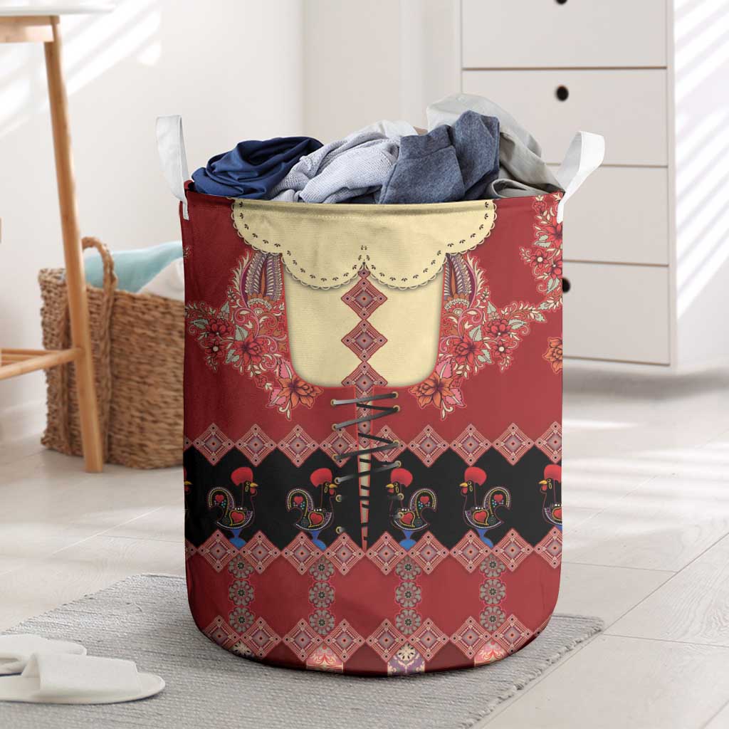 Portugal National Costume Laundry Basket Barcelos Rooster Patterns - Wonder Print Shop