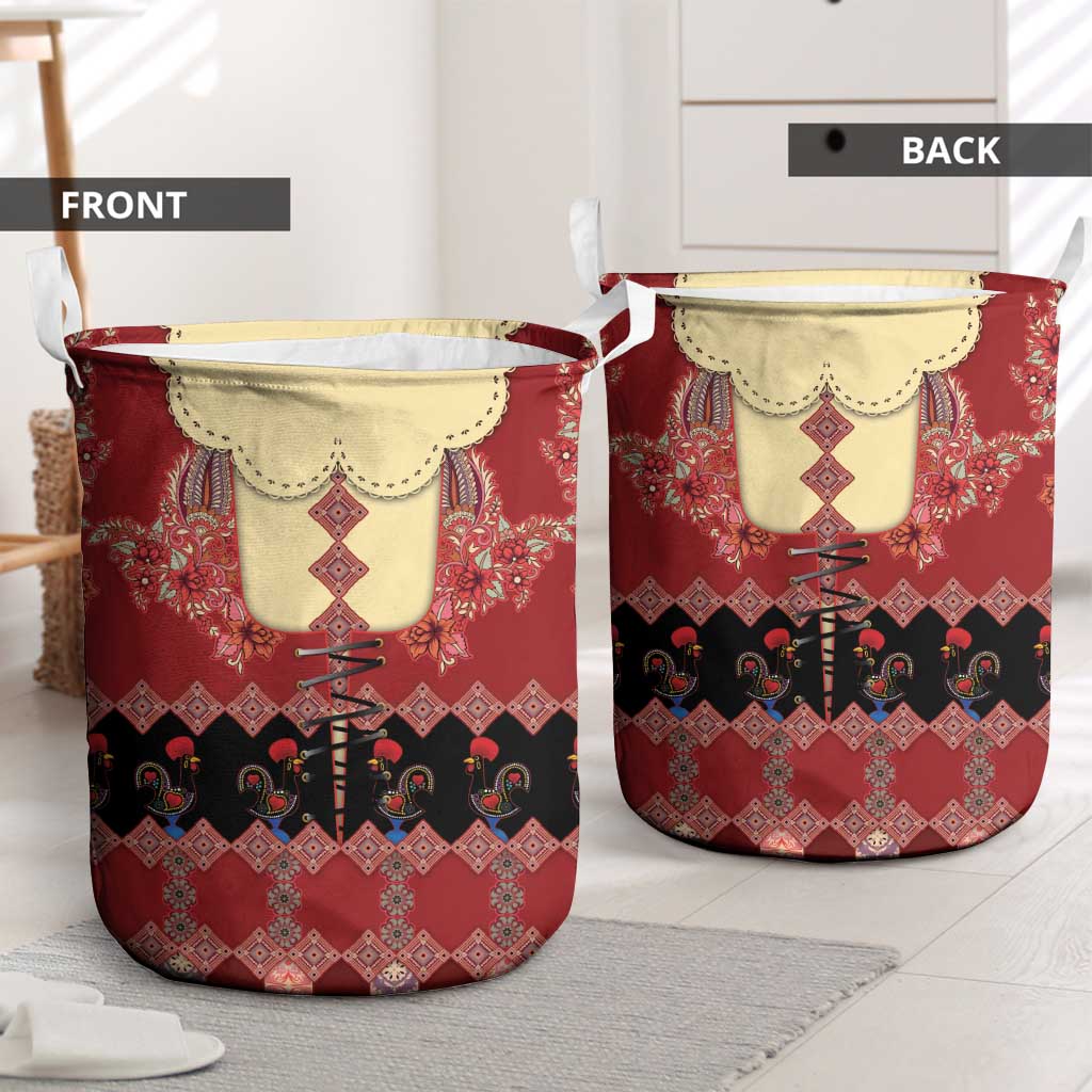 Portugal National Costume Laundry Basket Barcelos Rooster Patterns - Wonder Print Shop