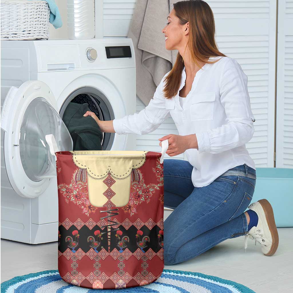 Portugal National Costume Laundry Basket Barcelos Rooster Patterns - Wonder Print Shop