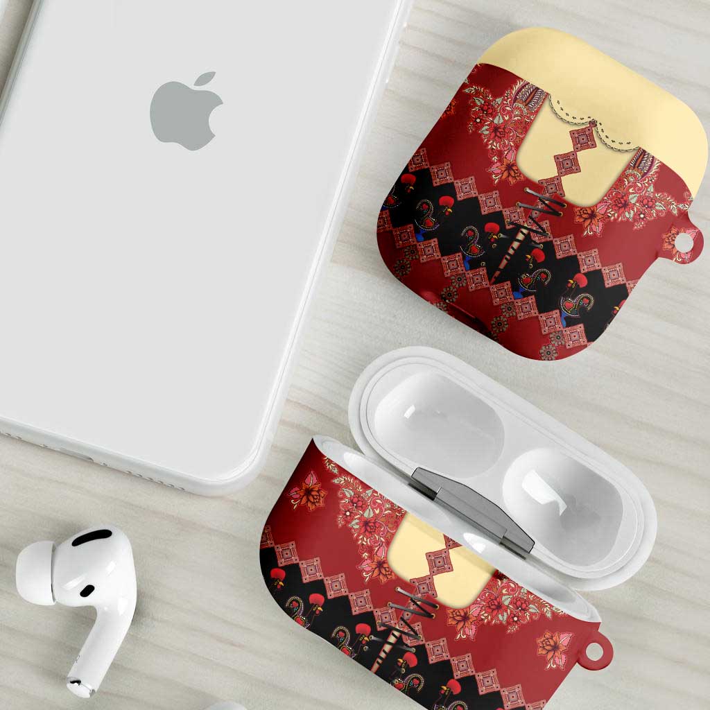 Portugal National Costume AirPods Case Barcelos Rooster Patterns - Wonder Print Shop