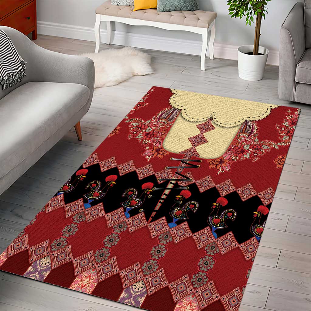 Portugal National Costume Area Rug Barcelos Rooster Patterns - Wonder Print Shop