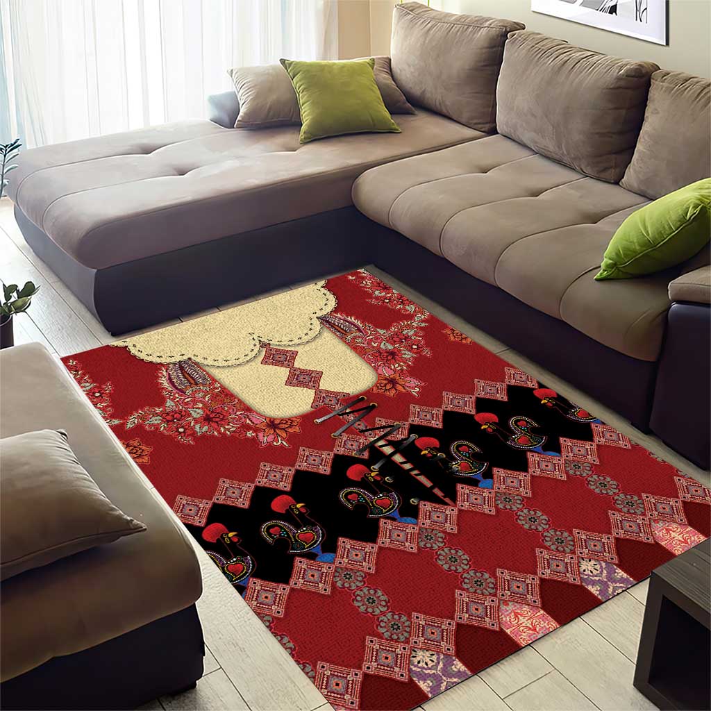 Portugal National Costume Area Rug Barcelos Rooster Patterns - Wonder Print Shop