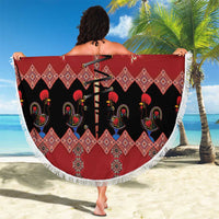 Portugal National Costume Beach Blanket Barcelos Rooster Patterns - Wonder Print Shop