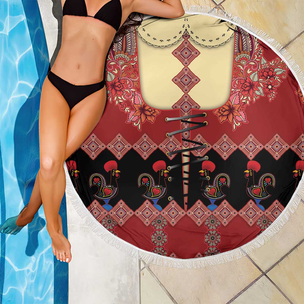 Portugal National Costume Beach Blanket Barcelos Rooster Patterns - Wonder Print Shop