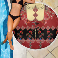 Portugal National Costume Beach Blanket Barcelos Rooster Patterns - Wonder Print Shop